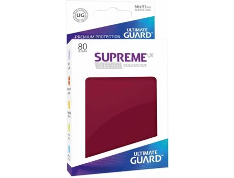 Ultimate Guard Conjunto de 80 capas para cartas U.Guard Supreme UX Standard Size Burgundy (Vermelho - 6 anos)