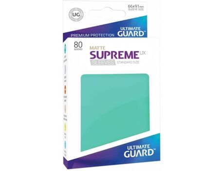 Ultimate Guard Conjunto de 80 capas para cartas U.Guard Supreme UX Standard Matte (Azul Turquesa - 6 anos)