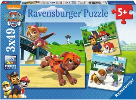 Ravensburguer Conjunto de 3 Puzzles RAVENSBURGER Patrulha Pata (49 Peças)