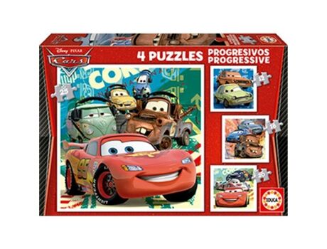 Educa Borras Conjunto de 4 Puzzles Cars 2