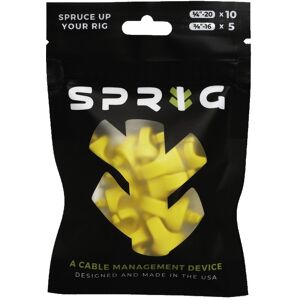 Value Pack 10x 1/4” Sprigs + 5x 3/8” Big Sprigs, kabelhanteringsklämmor - gul