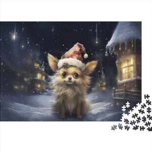 JNLWJFFF Christmas Dog for Adults Fun 300 Piece Cartoon Animals Jigsaw Puzzles Education Game Stress Relief Home Decoration Toy Intellectual Game Challenge Educational 300pcs (40x28cm)