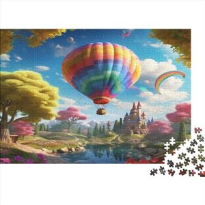 NEZHADAD Hot Air Balloon 300 Piece Jigsaw Puzzles Brain Challenge Jigsaw Puzzle Toy Cool Dog Family Fun Dog Jigsaw PuzzleSustainable Puzzle AdultsGreat Gift 300pcs (40x28cm)