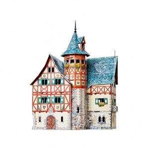 UMBUM Innovative 3-D Puzzle New Town Hall Medieval Town 3D Cardboard Model Kit for Adults and Kids