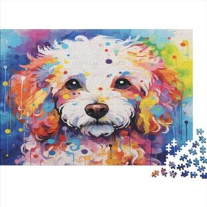ADOVZ Colourful Dog (20) Jigsaw Puzzle 300 Piece Personalised Photos for Adults Fun Toy Intellectual Game Stress Relief Toy Home Decoration Education Game Premium & Durable 300pcs (40x28cm)