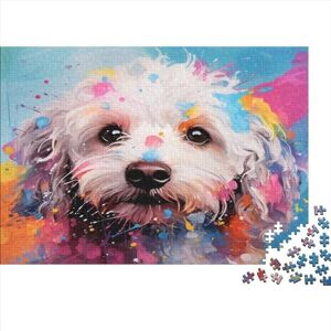 ADOVZ Colourful Dog (25) Adults Fun Jigsaw Puzzles 300 Pieces Personalised Photos Stress Relief Education Game Home Decoration Toy Intellectual Game Challenge Educational 300pcs (40x28cm)