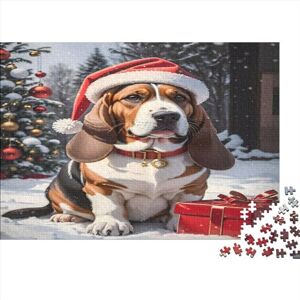 ToeTs Christmas Dog Jigsaw Puzzles for Adults 300 Piece Winter Animals Jigsaw Puzzle High Challenging DIY Large Puzzle Educational Toy Funny Family Games Unique Home Decor 300pcs (40x28cm)
