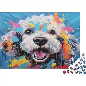 ADOVZ Colourful Dog (22) Jigsaw Puzzles 300 Pieces Personalised Photos for Adults Fun Toy Intellectual Game Decoration Stress Relief Toy Education Game Relaxation And Intelligence 300pcs (40x28cm)