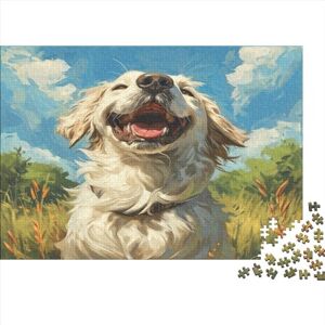 Karumkok Golden Retriever Jigsaw Puzzles 300 Pieces Dog for Adults Fun Decoration Stress Relief Toy Toy Intellectual Game Education Game Challenge Educational 300pcs (40x28cm)