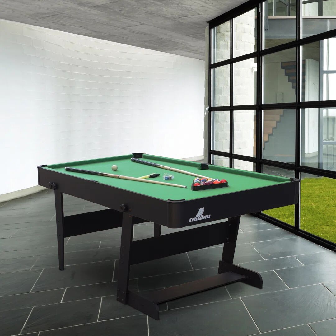 Cougar Hustle Standard Pool Table black/brown/green 80.0 H x 183.0 W cm