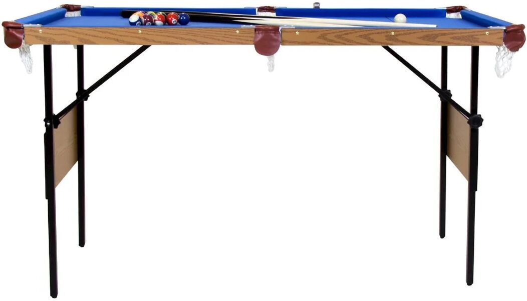 Charles Bentley 4Ft 6" Pool Table blue/brown 78.7 H x 138.8 W x 73.8 D cm