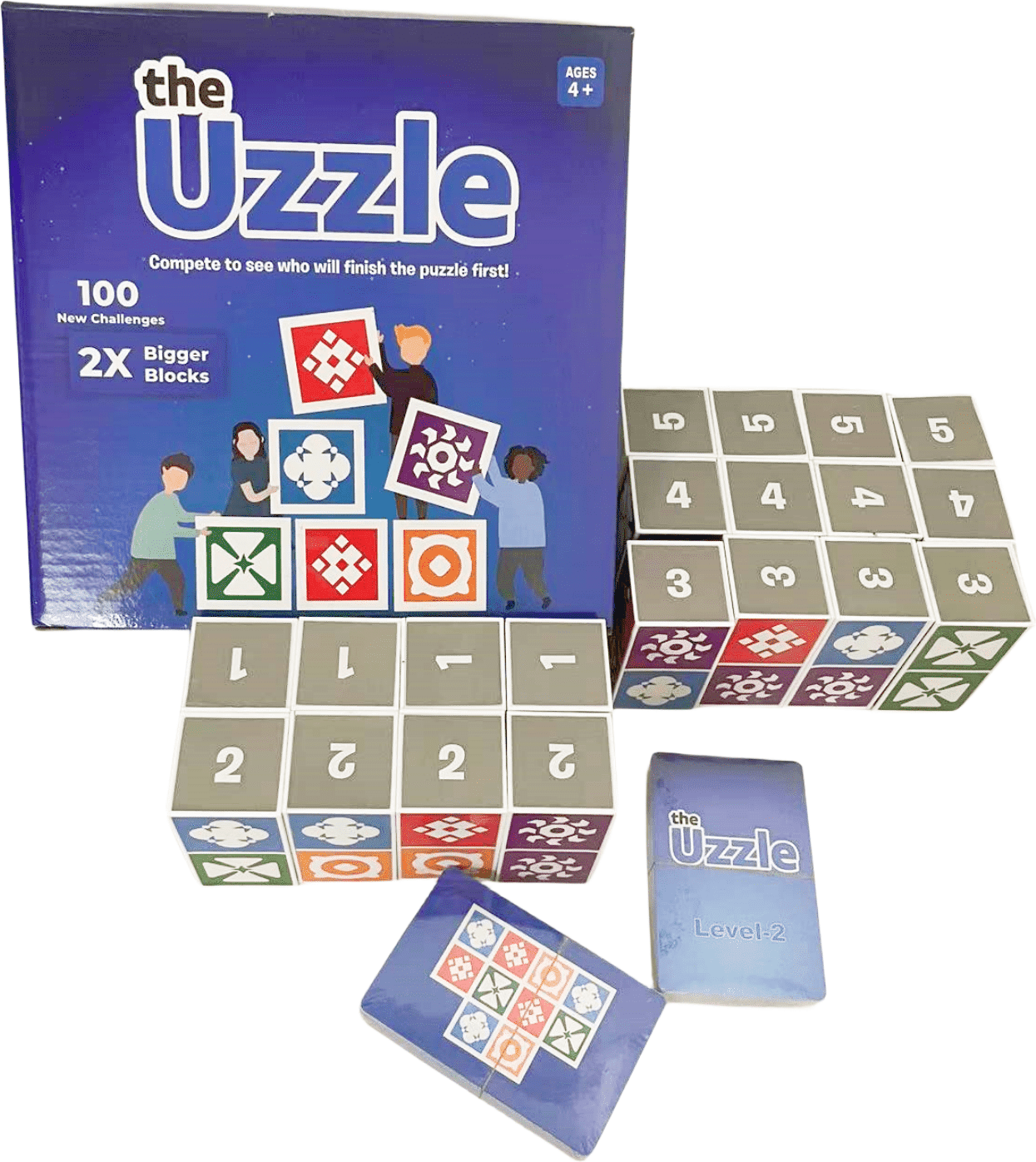 SHEIN The Uzzle Board Game,Popular Family Board Games For Adults, Suitable For Children& Adults, Block Puzzles Games, Family Card Games For Adults & Kids For Age 4+, Board Games For Family Night Blue one-size