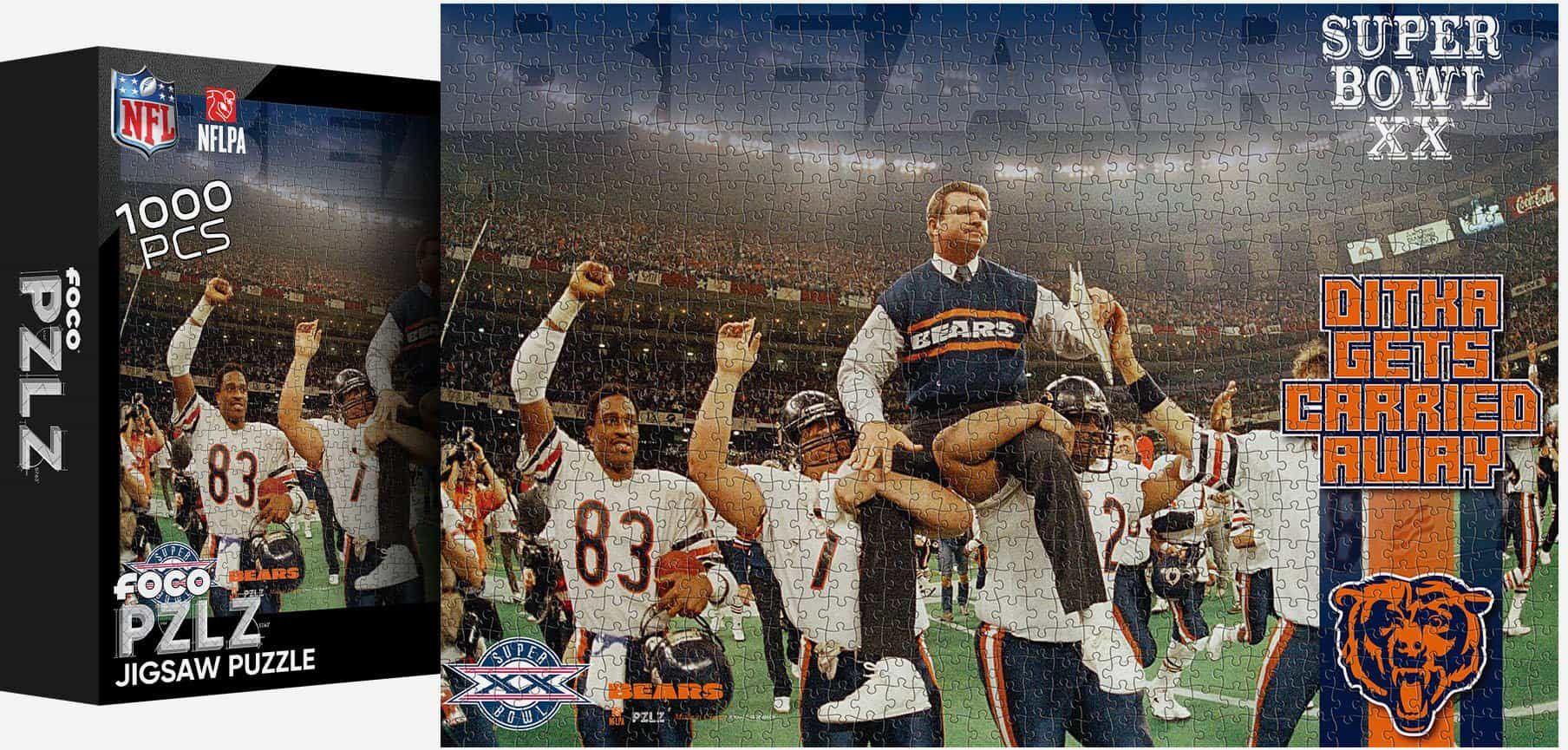 FOCO Mike Ditka Chicago Bears Superbowl XX 1000 Piece Jigsaw Puzzle PZLZ -