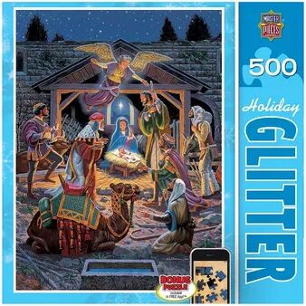 Masterpieces Holy Night 500-pc. Holiday Glitter Puzzle by MasterpiecesPuzzles, Multicolor