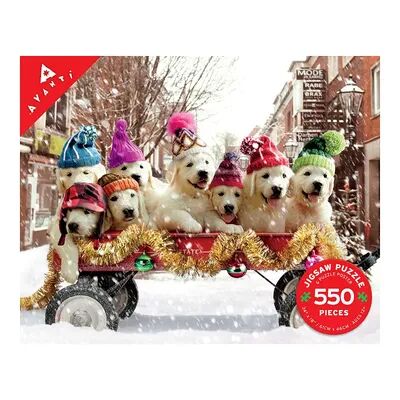 Ceaco Puppies in a Wagon 550-Piece Jigsaw Puzzle, Multicolor