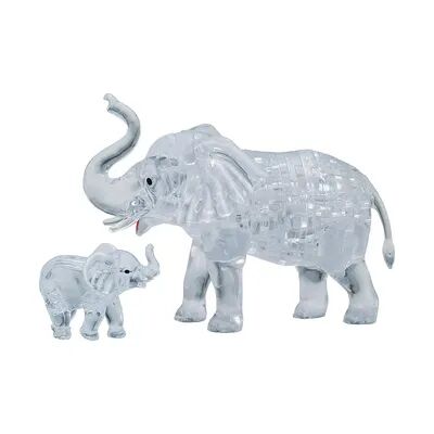 University Games 3D Crystal Puzzle - Elephant and Baby 46-Pieces, Multicolor