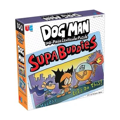University Games Dog Man Supa Buddies Lenticular Jigsaw Puzzle: 100 Pcs, Multicolor