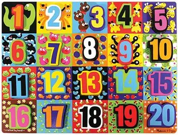 Melissa & Doug Melissa and Doug Jumbo Numbers Chunky Puzzle, Multicolor