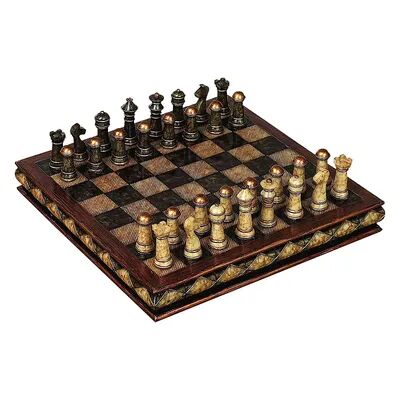 Stella & Eve Faux Marble Chess Board 33-piece Set, Brown