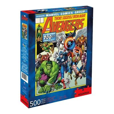 Aquarius Marvel Avengers Classic Comic Cover 500-Piece Puzzle, Multicolor