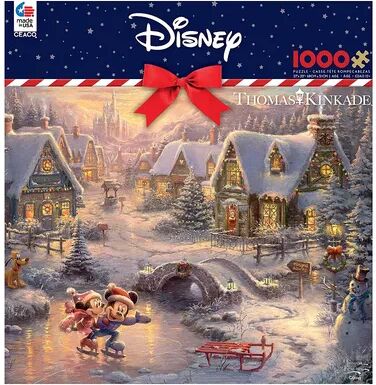 Disney s Mickey Mouse & Minnie Mouse 1000-piece Christmas Puzzle & Poster Set by Ceaco, Multicolor