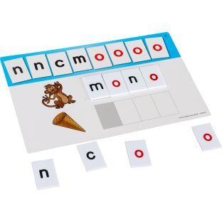 Really Good Stuff LLC Letras y tarjetas de trabajo para la construccion de palabras Spanish Word Building Task Cards And Letter Tiles  20 cards 95 til