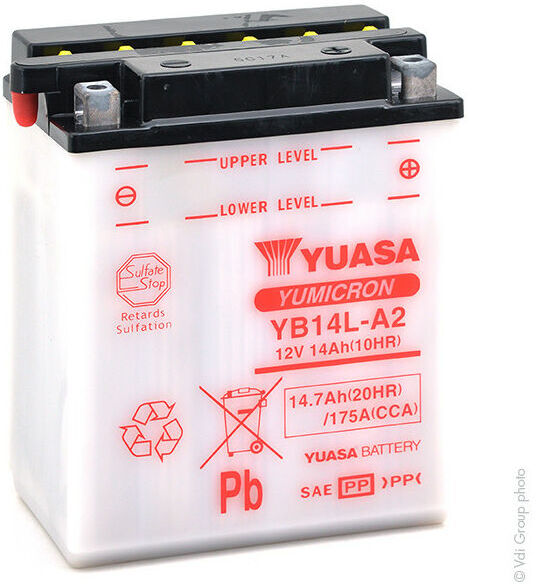 YUASA Batterie moto YB14L-A2 12V 14Ah - Yuasa