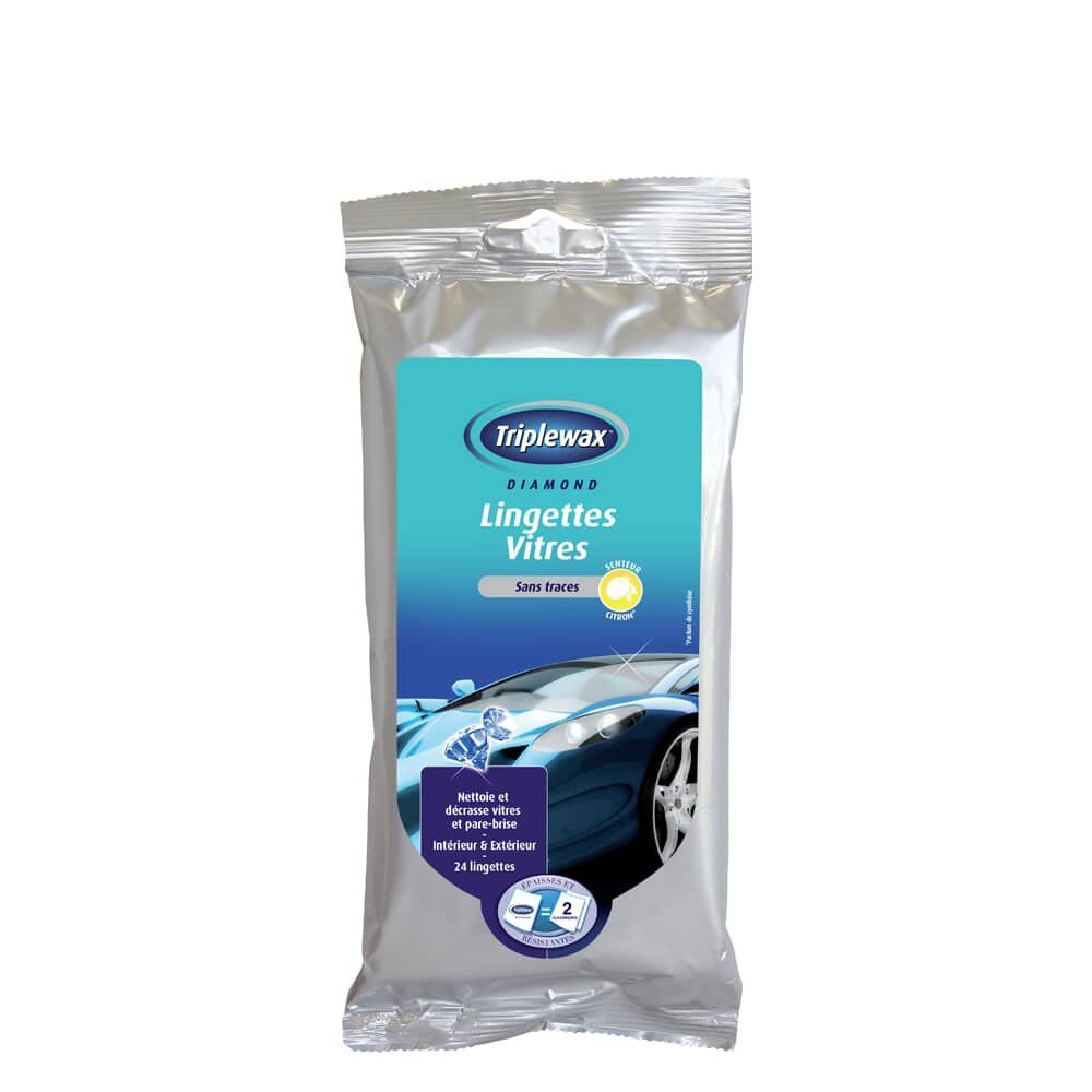 Triplewax Lingettes Vitres x24 - Fragrance Citron