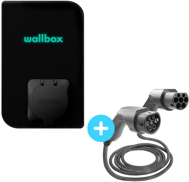 WALLBOX Pack WALLBOX Borne de recharge Copper SB - 22kW - Bluetooth - Wifi - RFID + câble T2 7m 22kW