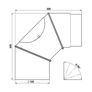 FireFix Ofenrohrbogen 90°, Ø 150 mm, schwarz