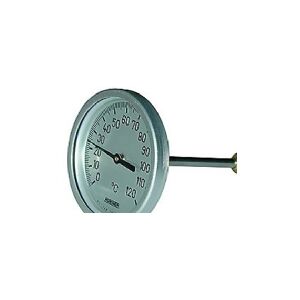 SØRENSEN & KOFOED Rüger termometer type TCH. 0-120° Ø65. 50MM føler. Klasse 1. Følerhus i rustfri AISI 304, bagudvendt føler. Excl føler lomme