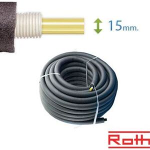 60 Meter Roth Universal Pex Rør-I-Rør Med Isolering Til Vand Og Varme, 15 Mm