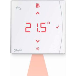 Danfoss Icon2 Sensor  Trådløs Rumtermostat Med Display Og Infrarød Gulvføler, Hvid