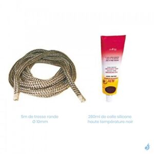 Kit remplacement cordon (cordon + silicone) Ø10mm pour poeles a granules MCZ/RED Ref 41201031