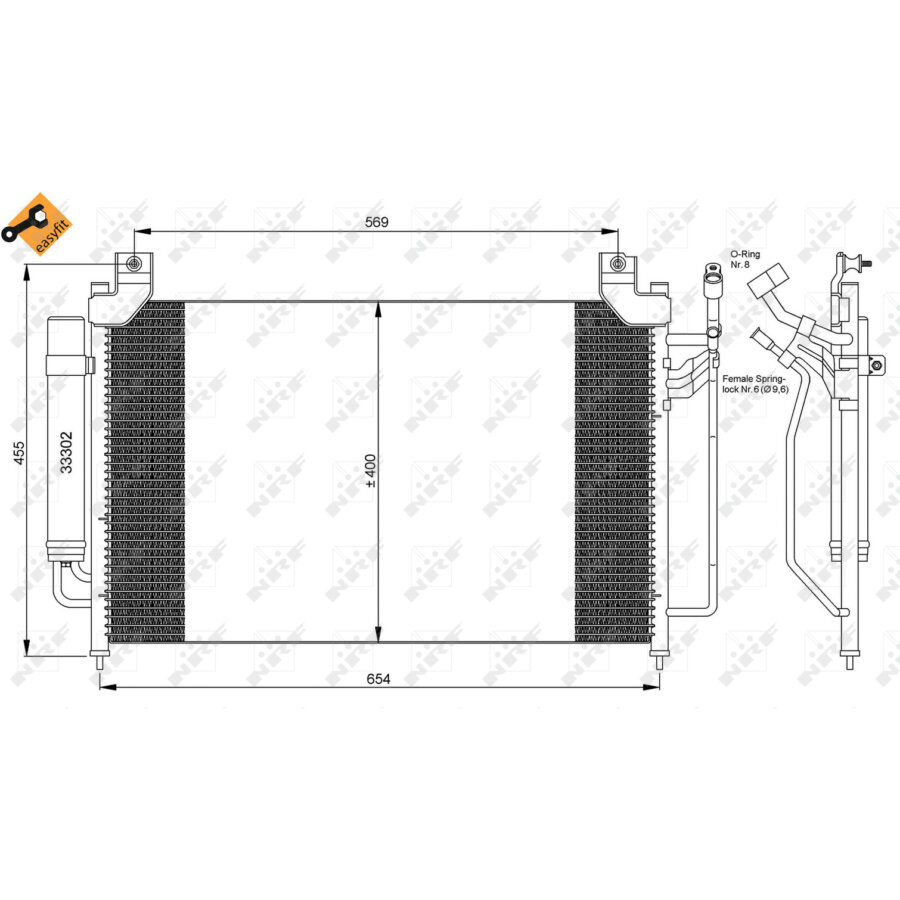 Condensatore Con Essiccatore Nrf 35881 Easy Fit