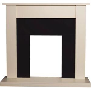 Sutton Fireplace in Cream & Black/Cream, 43 Inch - Cream and Black/Cream - Adam