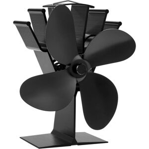 4-Page Stove Fan, Fireplace Fan Powered by Heat Generated by a Wood/Charcoal or Pellet Stove, Efficient, Eco-Friendly and Quiet - Groofoo
