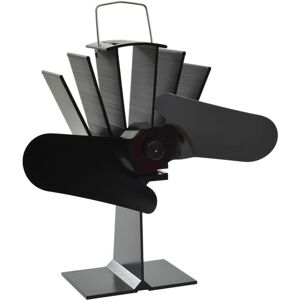 Heat Powered Stove Fan 2 Blades Black - Hommoo