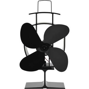 Heat Powered Stove Fan 4 Blades Black - Hommoo