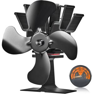 VEVOR Wood Stove Fan Heat Powered, Quiet Fireplace Fans for Wood/Log Burner/Heater, 180 cfm Max. Airflow Non Electric, Circulating Warm Air Saving Fuel, 4