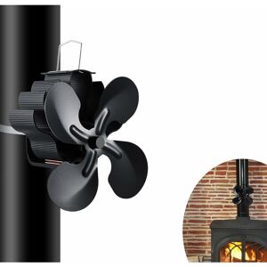 Wood Stove Fan, 4 Blades Heat Powered Fireplace Fan, for Wood/Fireplace/Gas/Pellet/Log Stove - Rhafayre
