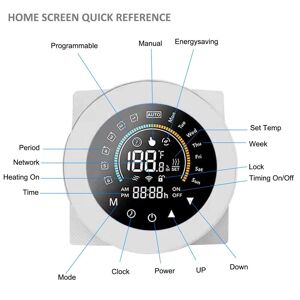 TOMTOP JMS Tuya WiFi Smart Thermostat for Water/Gas Boiler Digital Temperature Controller Large LCD Display