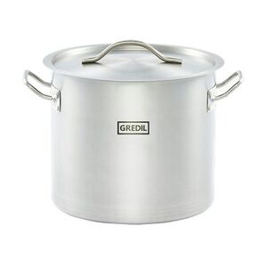 Gredil Edelstahl Suppentopf hohe Form Serie ECO Ø 240 mm, Höhe 200 mm, 9 Liter, inkl. Deckel