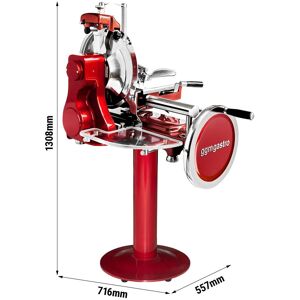 GGM Gastro - Machine a volant d'inertie - Couteaux : Ø 300mm - Rouge - Chassis inclus Rouge