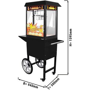 GGM Gastro - Machine a pop-corn avec chariot - 5 kg/h - avec 1 cuve Noir