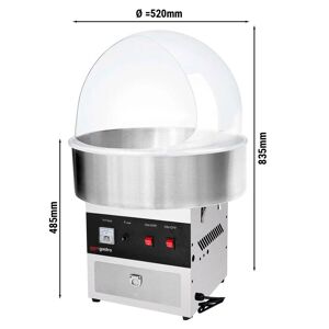 GGM Gastro - Machine a barbe a papa- acier inoxydable - Ø 520 mm, incl. protection contre les postillons Acier inoxydable