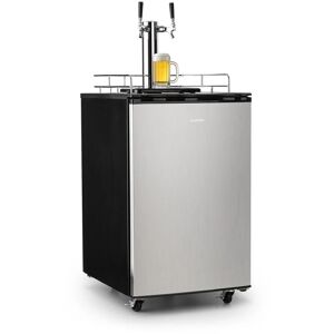 Klarstein - Big Spender Double Tireuse à bière mobile & réfrigérateur pour fût -1 à 3°C , Machine à bière, 50L max., Pompe à bière, Gris - Noir / - Publicité