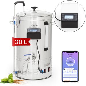 Klarstein - Kit Biere a Faire Soi Meme Kit de Brassage Bière Complet avec Cuve de Brassage de 2500W 35L Acier Inoxydable Mode Automatique Kit Fabrication Biere Cuve de Fermentation Kit Brasseur Argent - Acier Inoxydable - Publicité