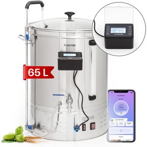 Klarstein - Kit Biere a Faire Soi Meme Kit de Brassage Bière Complet avec Cuve de Brassage de 3300W 65L Acier Inoxydable Mode Automatique Kit Fabrication Biere Cuve de Fermentation Kit Brasseur Argent - Acier Inoxydable - Publicité