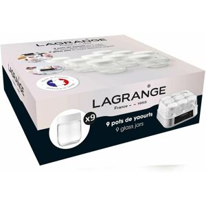 Lot de 9 pots yaourt (0,185 l) avec couvercles vissants pour Yaoutière LAGRANGE 430301 - Publicité